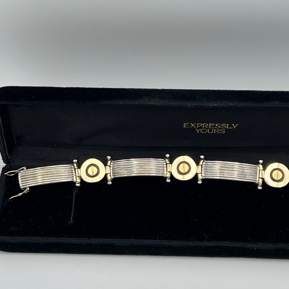 ❤️❤️ SOLD ❤️❤️ 14K Solid Gold 47.88g 8" Long Bracelet Custom Made TwoTone - Picture 11 of 17